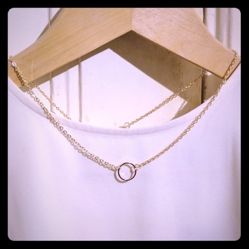 Final price drop! Gold colored circle necklace